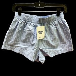 Princess Polly Blue Striped Shorts size 4
